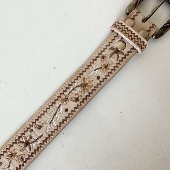 NEW Lane Boots LANDRUM Western Belt M Embroidery Bone Leather Southwest Cowboy - Picture 5 of 10